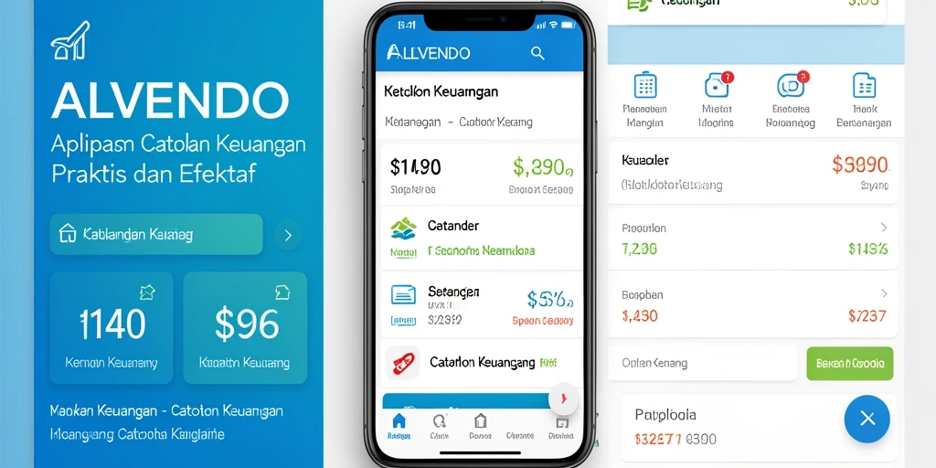 Tampilan antarmuka ALVENDO yang modern dan fungsional untuk Catatan Keuangan.