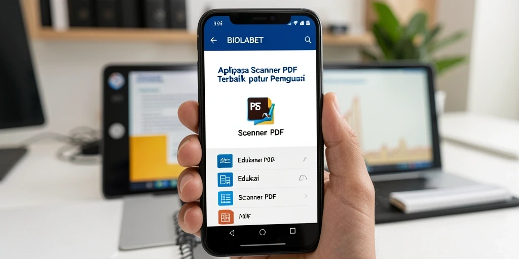 Antarmuka aplikasi BIOLABET yang intuitif untuk Scanner PDF.