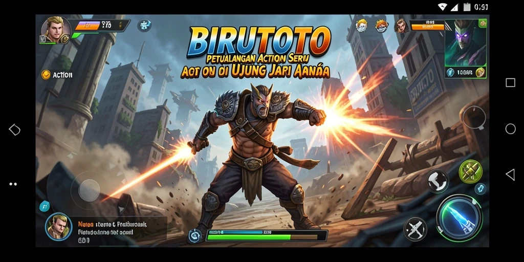 Tampilan antarmuka game BIRUTOTO penuh aksi dan tantangan.