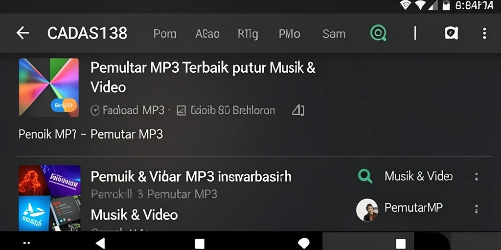 Tampilan antarmuka CADAS138 yang menarik dan mudah digunakan untuk Pemutar MP3.