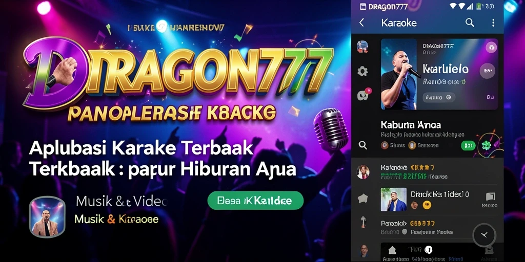 Antarmuka DRAGON777 dengan berbagai pilihan lagu Karaoke