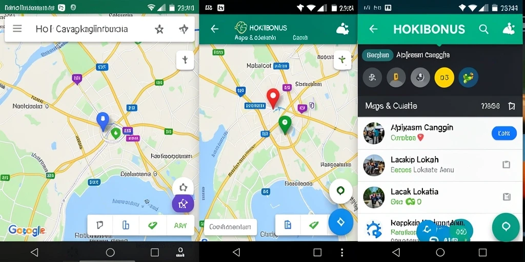 Tampilan antarmuka HOKIBONUS yang intuitif untuk lacak lokasi.
