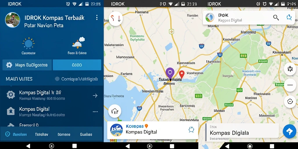 Antarmuka IDROK dengan fitur Kompas Digital yang intuitif.