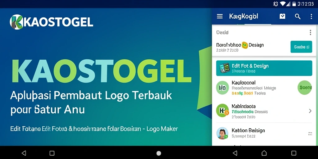 Tampilan antarmuka KAOSTOGEL dengan fungsi pembuat logo yang intuitif.