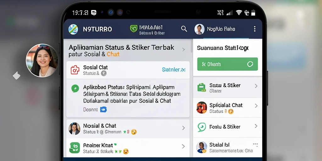 Antarmuka N9TURBO dengan berbagai stiker menarik dan mudah digunakan.