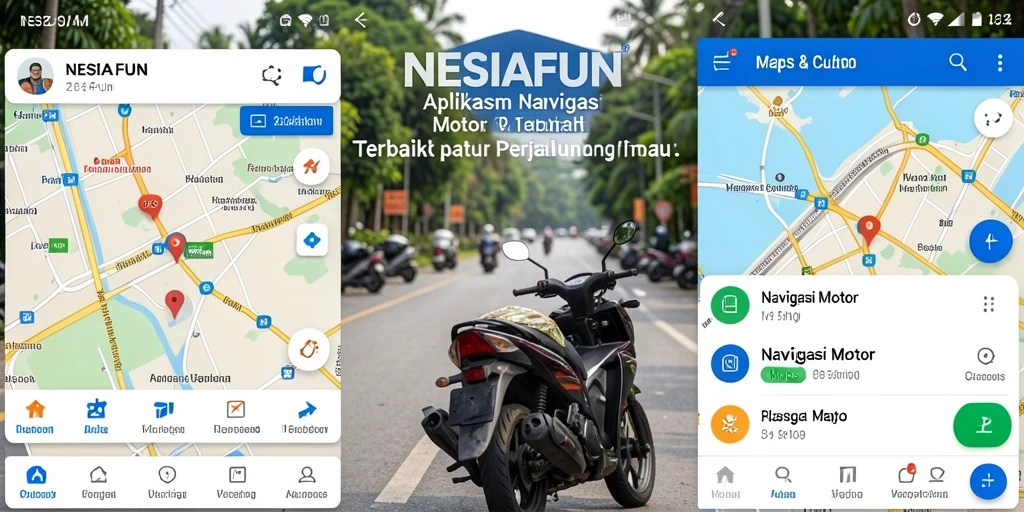 Antarmuka NESIAFUN yang intuitif dan cepat untuk navigasi motor.