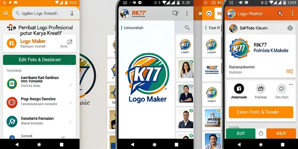 Antarmuka pengguna intuitif untuk membuat logo dengan mudah.