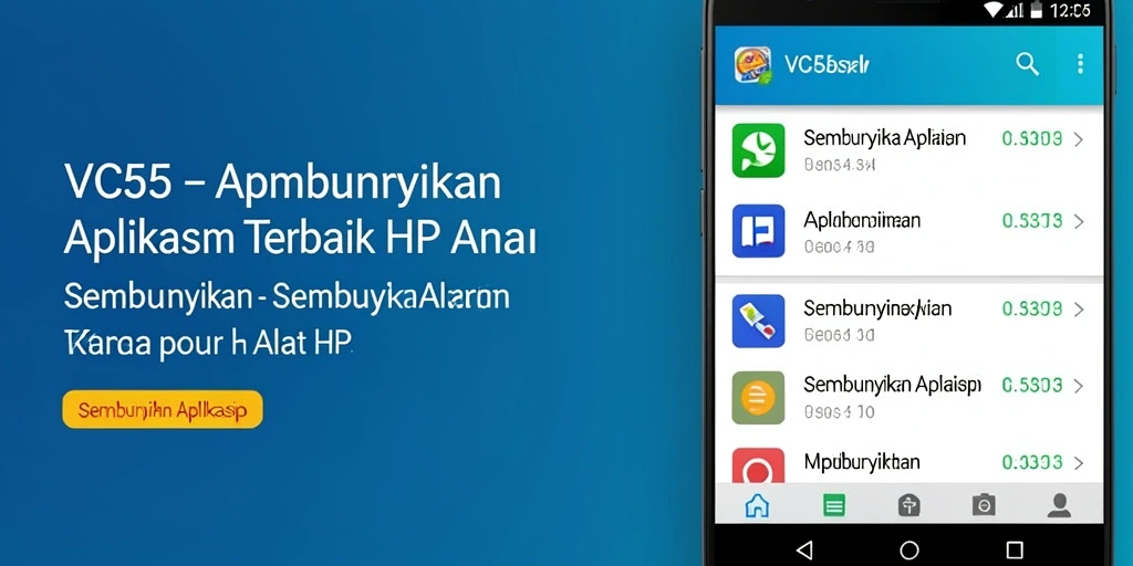 Tampilan antarmuka VC55 untuk menyembunyikan aplikasi dengan efisien.